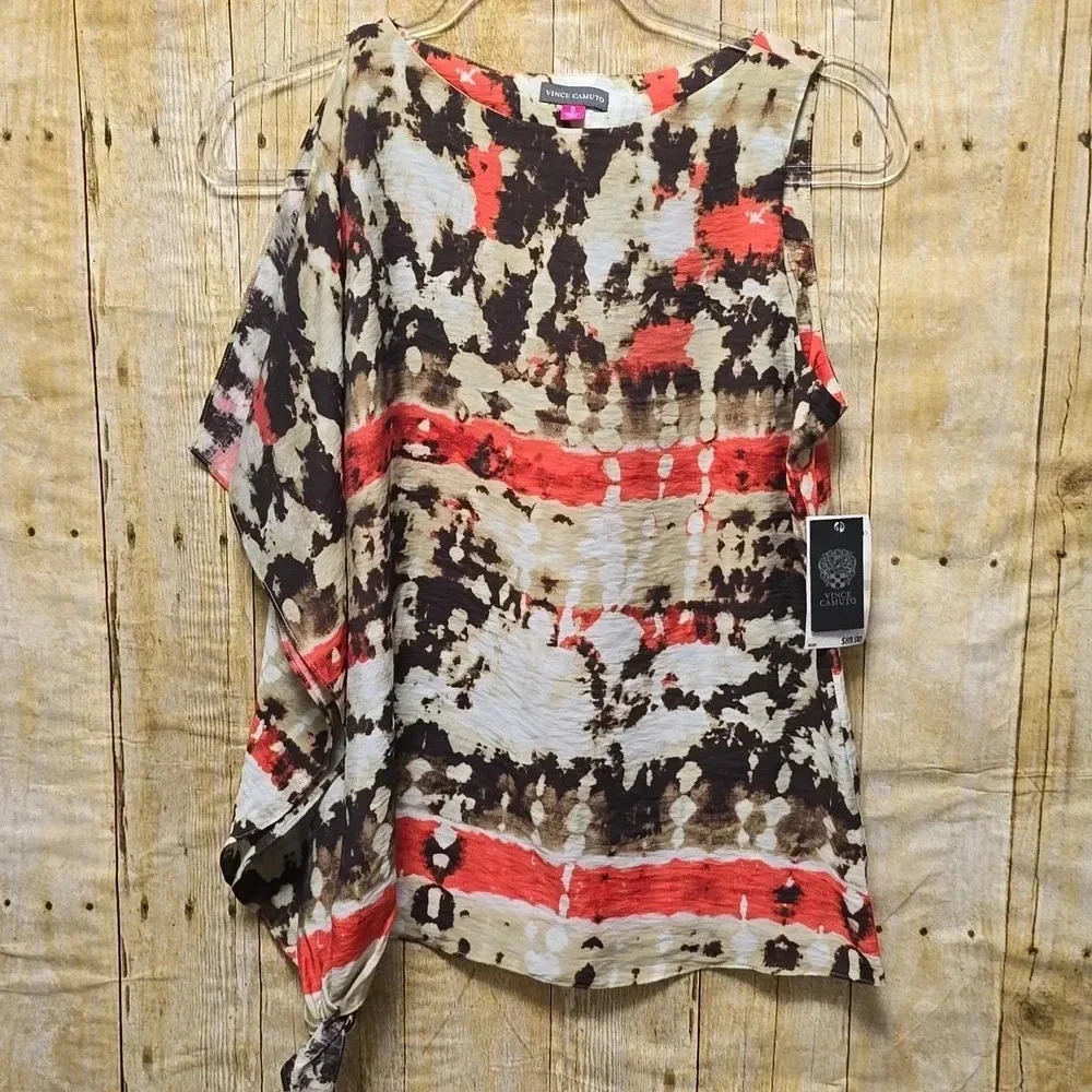 Vince Camuto | Women's | Brown Orange | White Tie Dye | Tank | Size 0 |